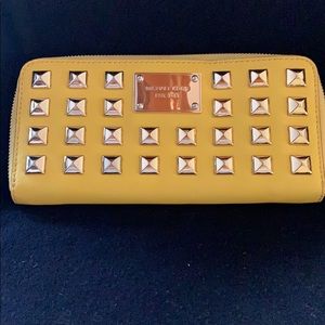 Michael kors lemon Yellow studded wallet